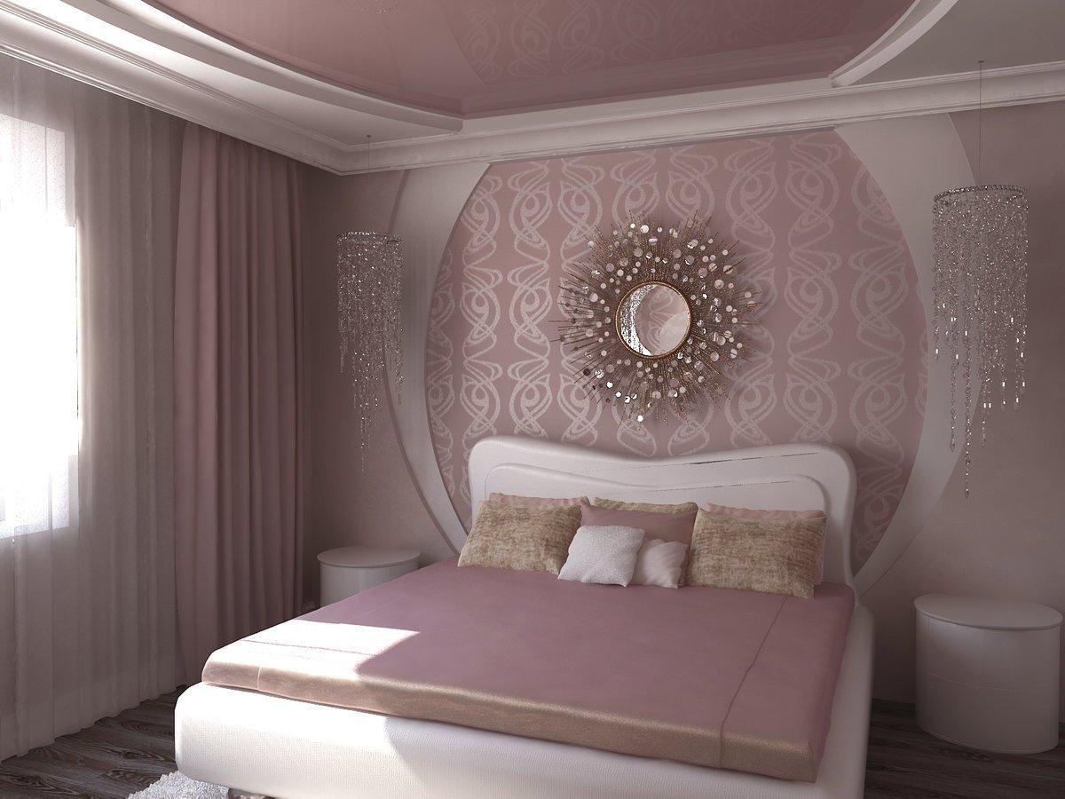 Интерьеры спален в пыльно-розовых тонах